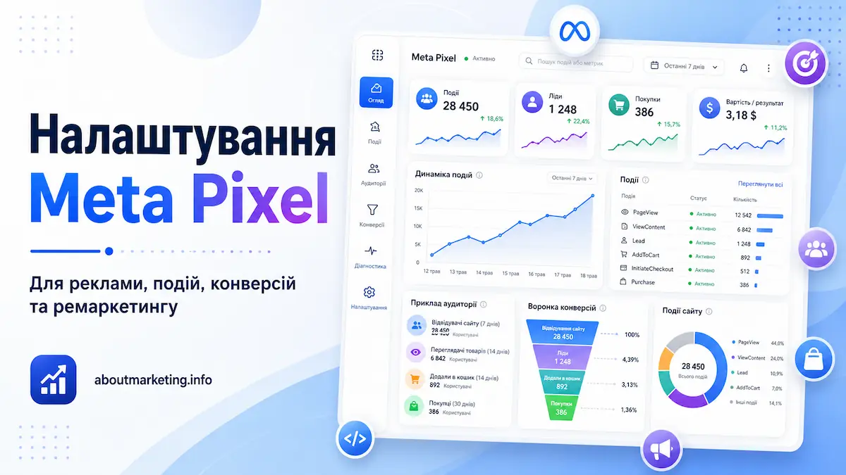 Налаштування Meta Pixel — події, конверсії та ремаркетинг для Meta Ads